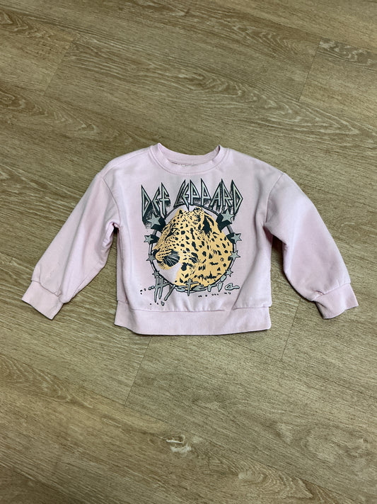 4/5T Def Leppard Pink Crewneck