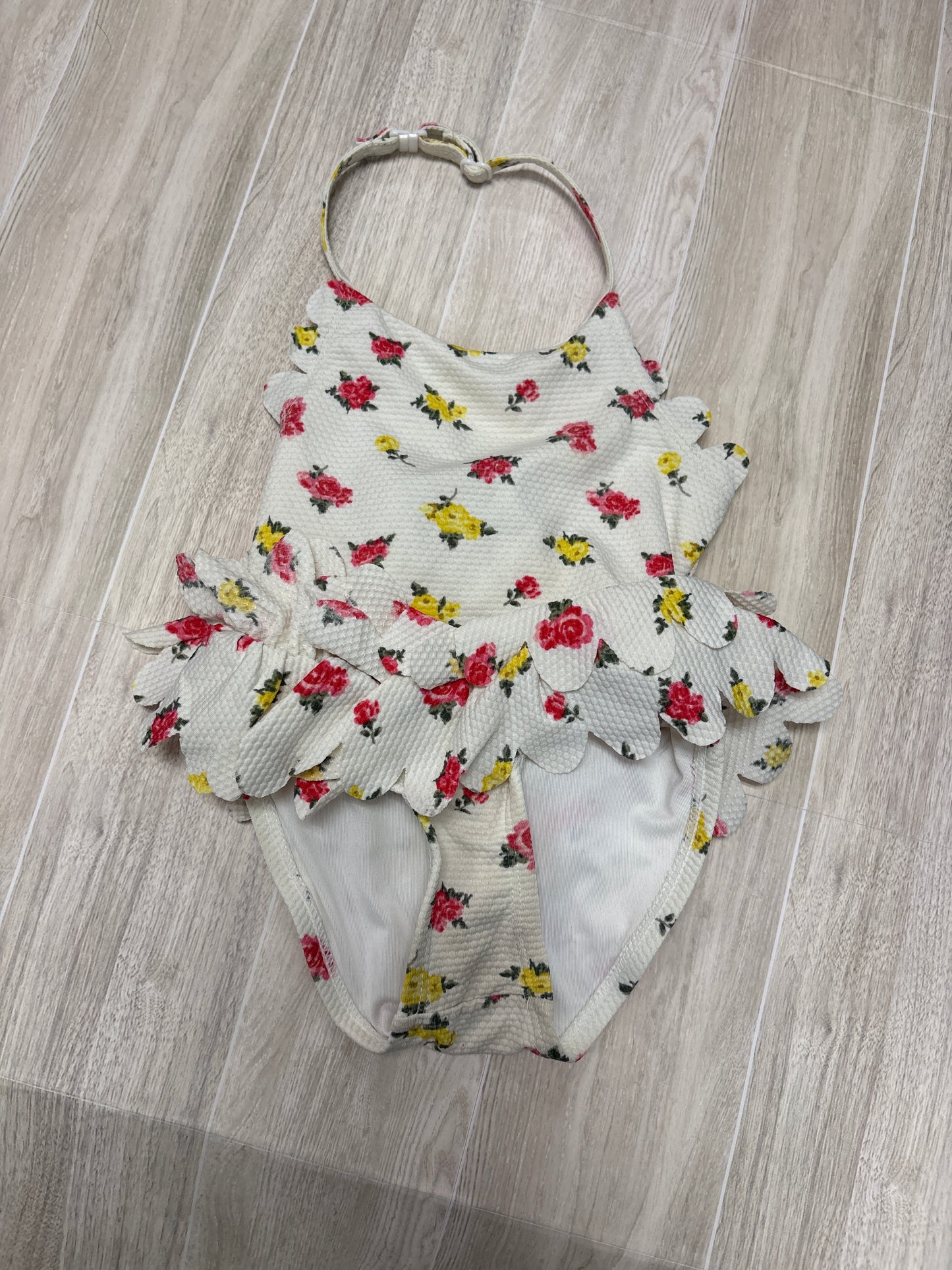 12m Cream Floral Halter Swimsuit