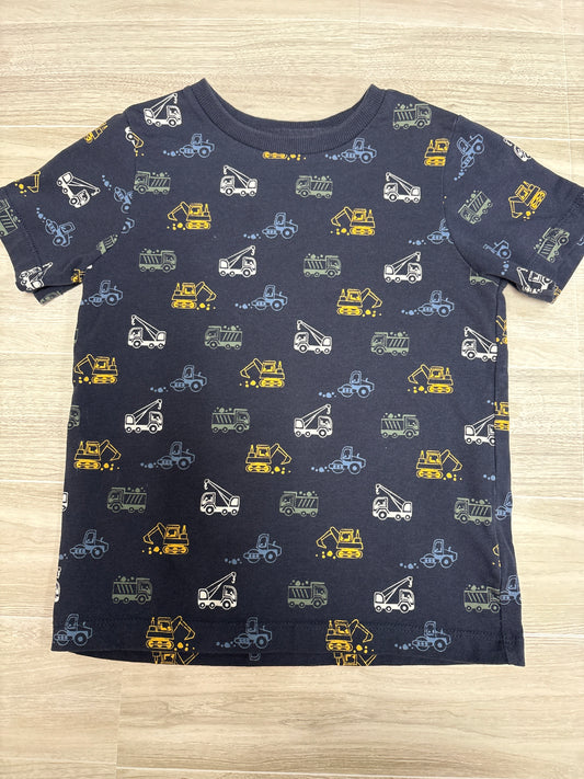 4T Navy Construction Graphic Tee
