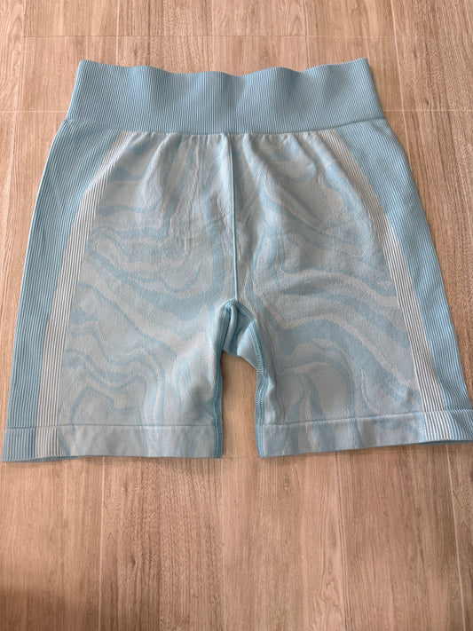 10/12 Blue Marbled Biker Shorts