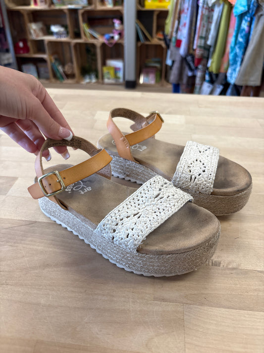 13c Platform Cream/Camel Sandals - Blemish