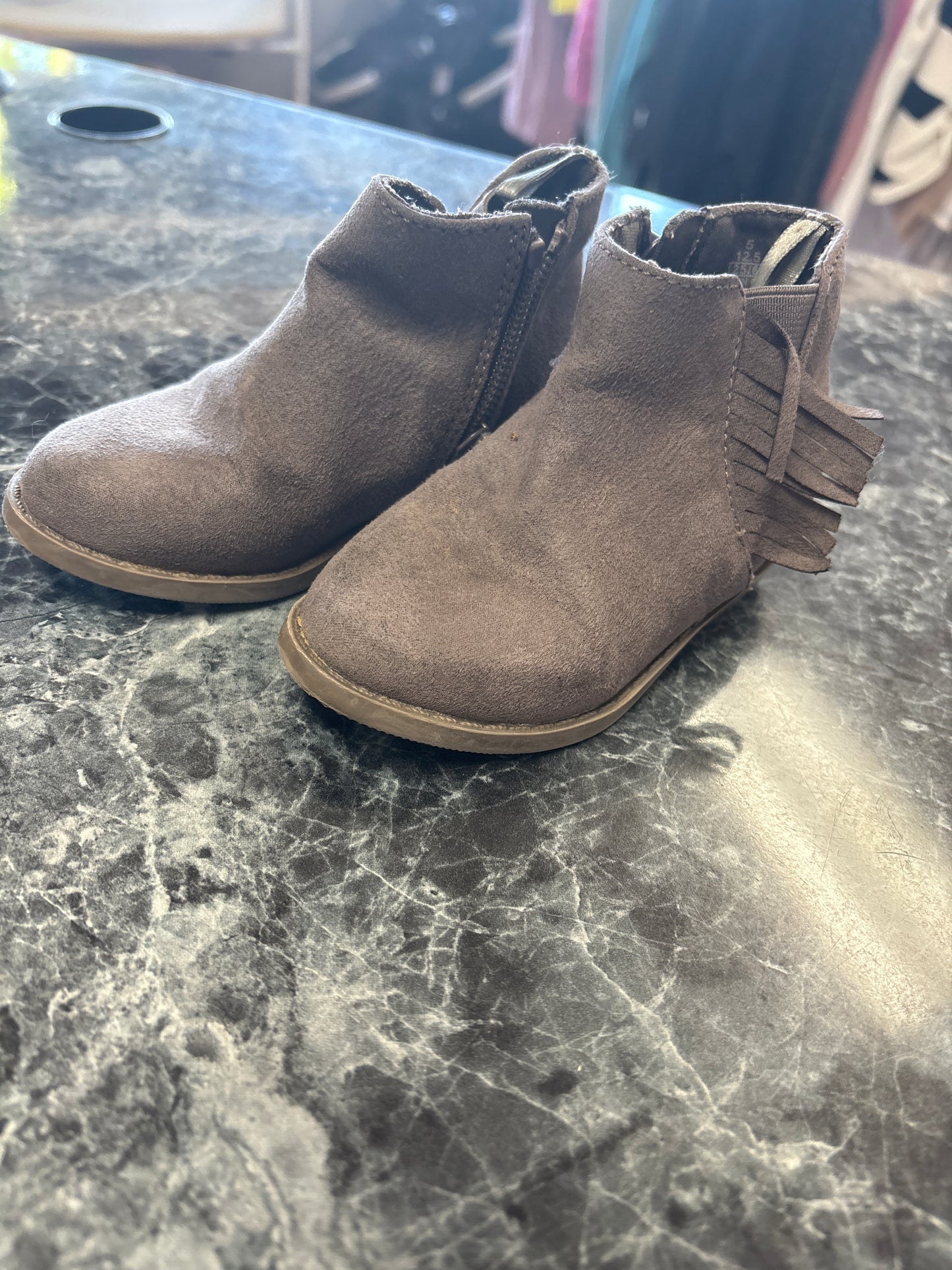 5c Grey Fringe Bootie