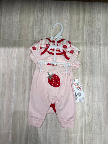 NWT 0-3m Strawberry 3-Piece Set