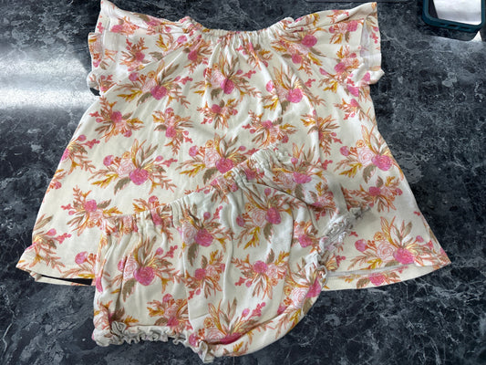 12-18m Milkbarn Cream Pink Floral 2 Piece Set