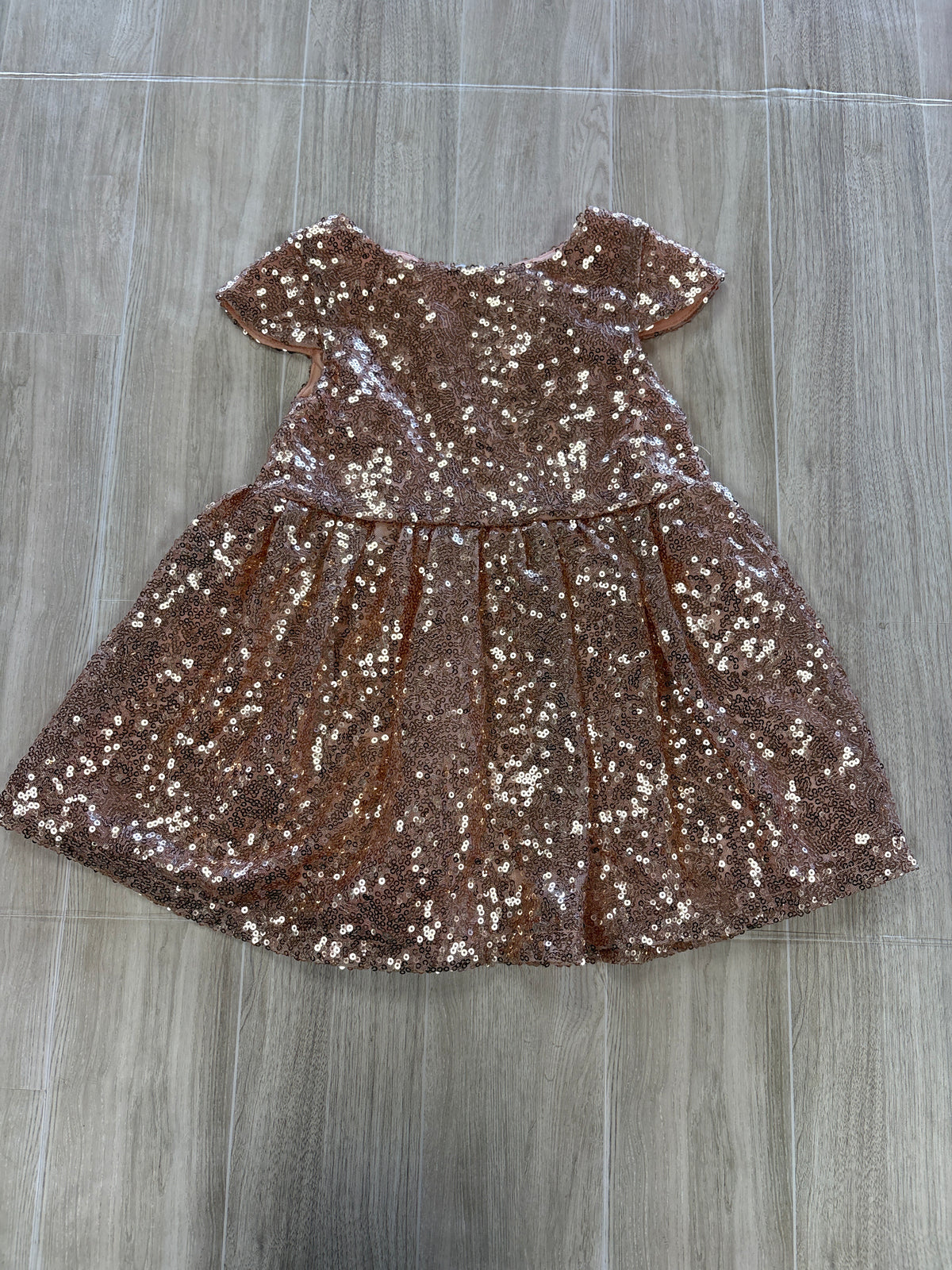 9-12m Baileys Blossoms Rose Gold Sequin Dress