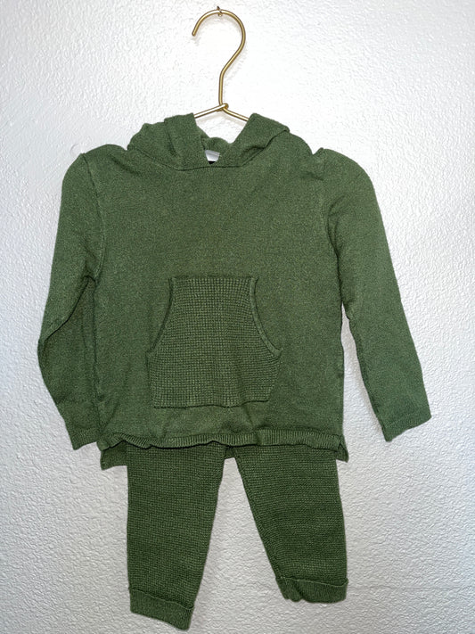 2T Green Knit Set