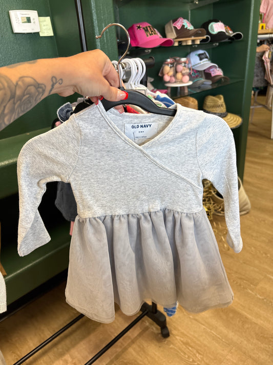 12-18m Grey Long Sleeve Twirl Dress