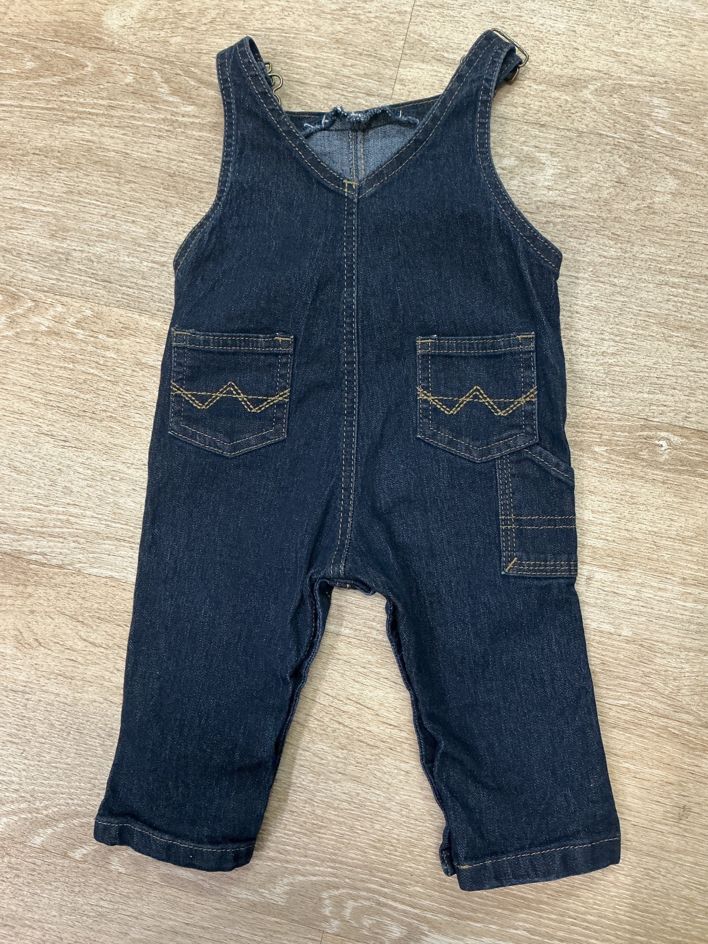 6-9m Wrangler Dark Wash Overalls