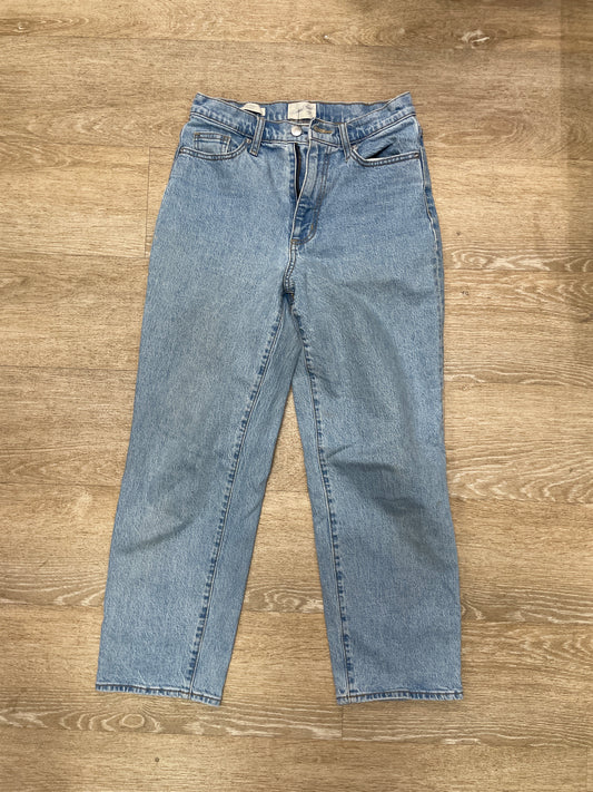 Womens 4 Light Wash High Rise Straight Leg Denim - Blemish