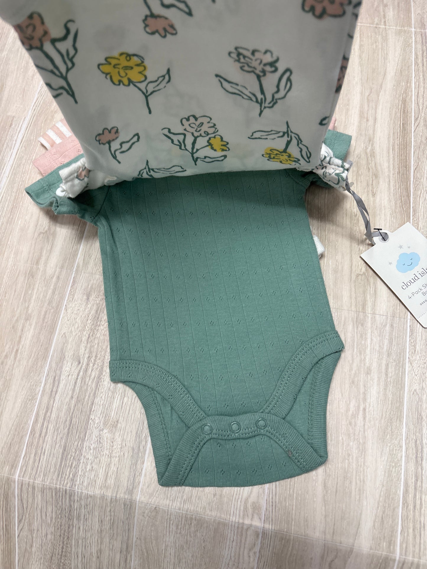 NWT Newborn Pink/Green/Floral Onesie Pack