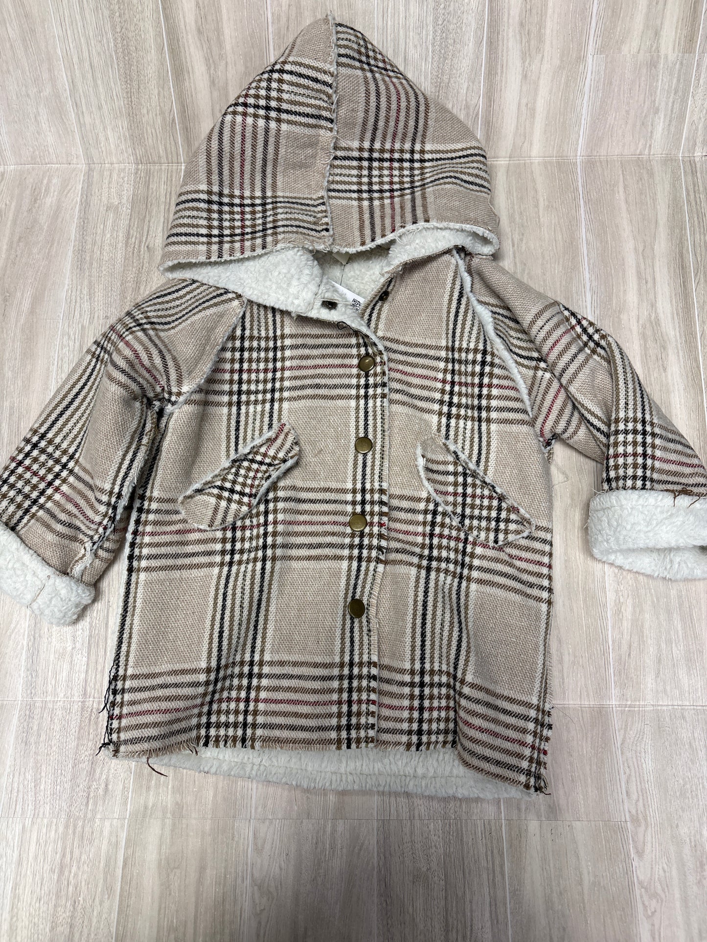 3/4T Cozy Lined Plaid Jacket