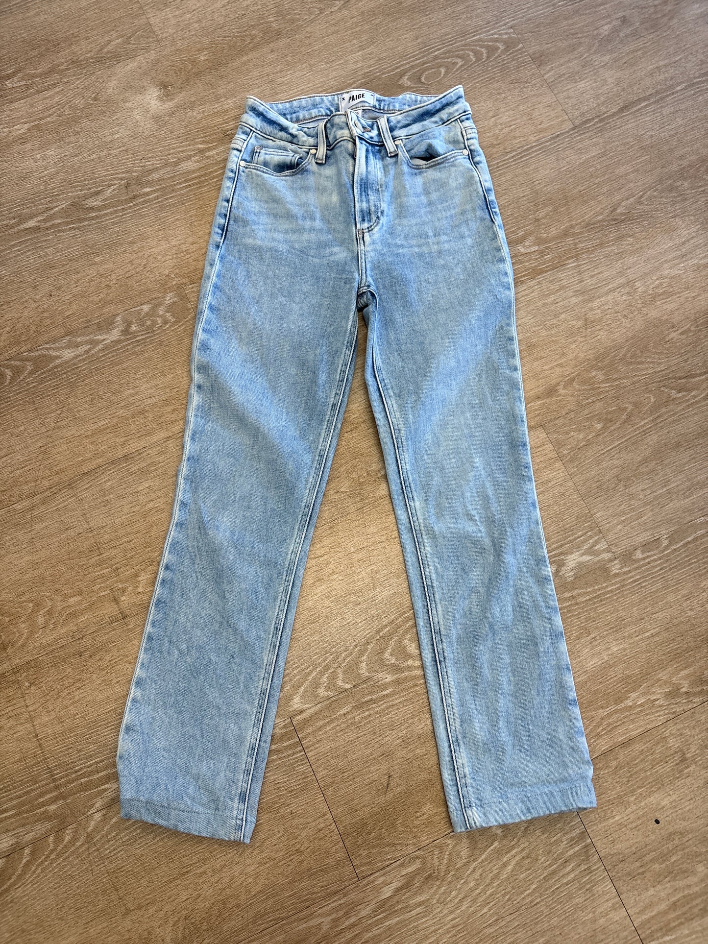 Womens 25 Paige Denim Acid Wash Straight Leg Pants