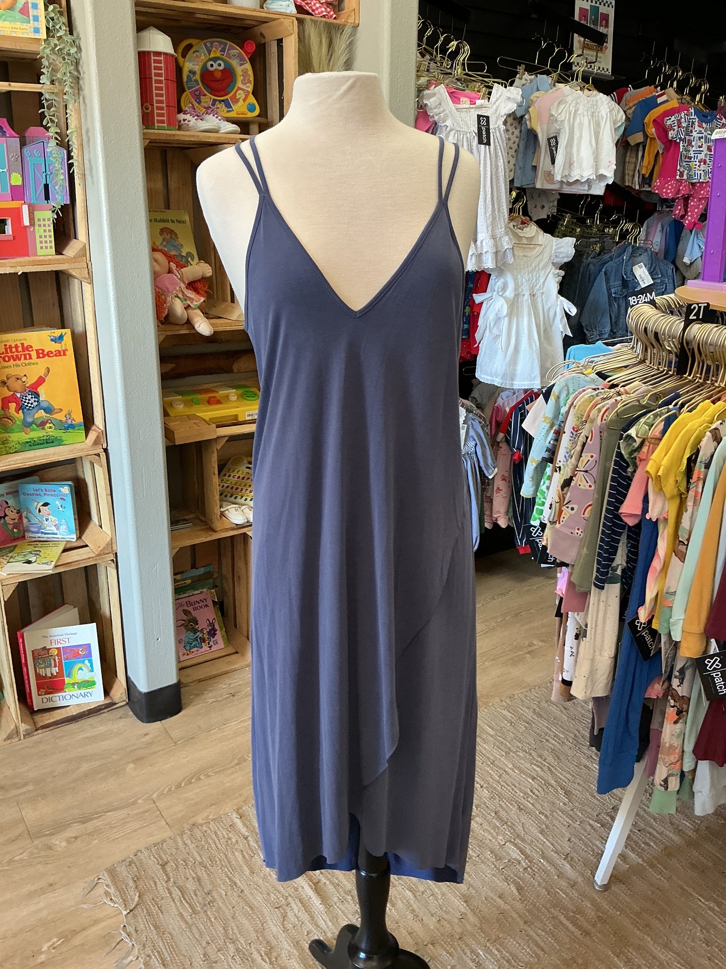 NWT Womens Small Dusty Blue Tank Dress