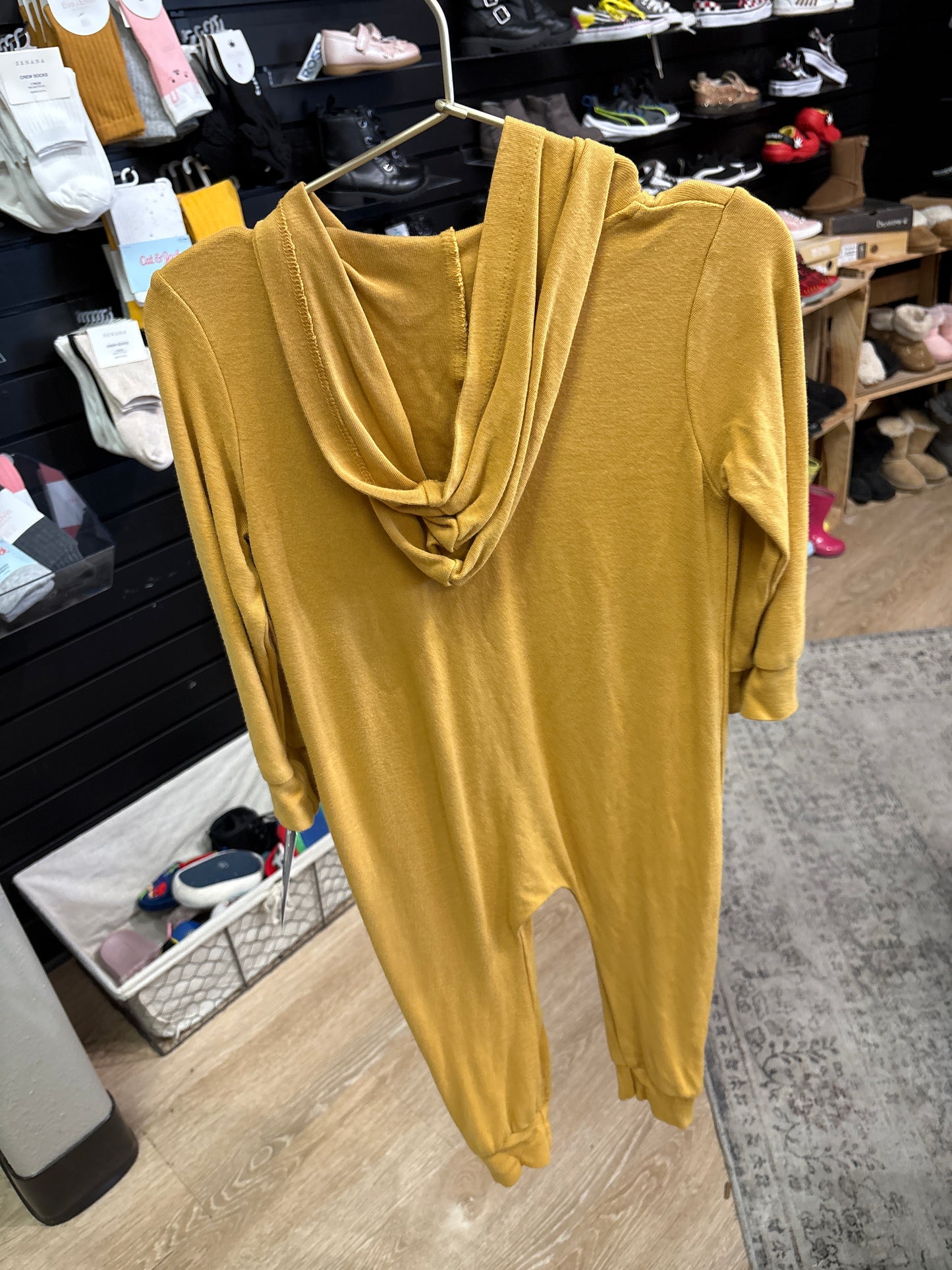 2T Kyte Baby Mustard Hooded Romper