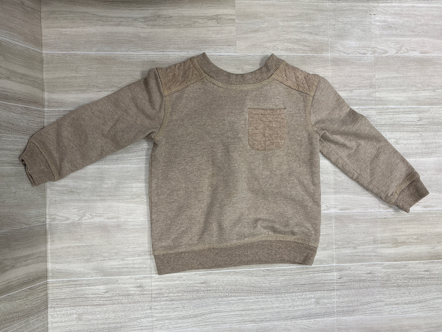 3T Beige Pocket Crewneck