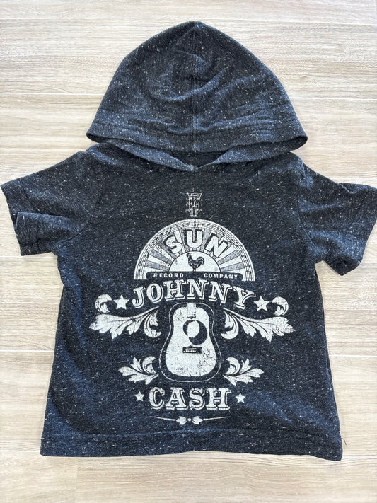 12m Heathered Charcoal Johnny Cash Hooded Tee