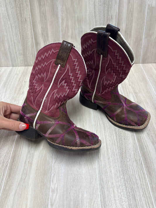 8c Ariat Threaded Toe Pink Western Boot - Blemish