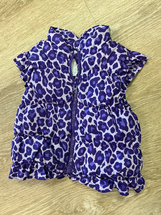 12-18m Purple Cheetah Puffer Vest