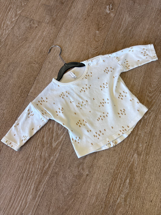 6-12m Quincy Mae Gold Trees Long Sleeve - Blemish