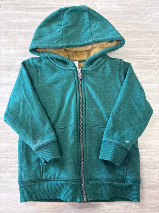 3T Green Fur Lined Zip Up Jacket