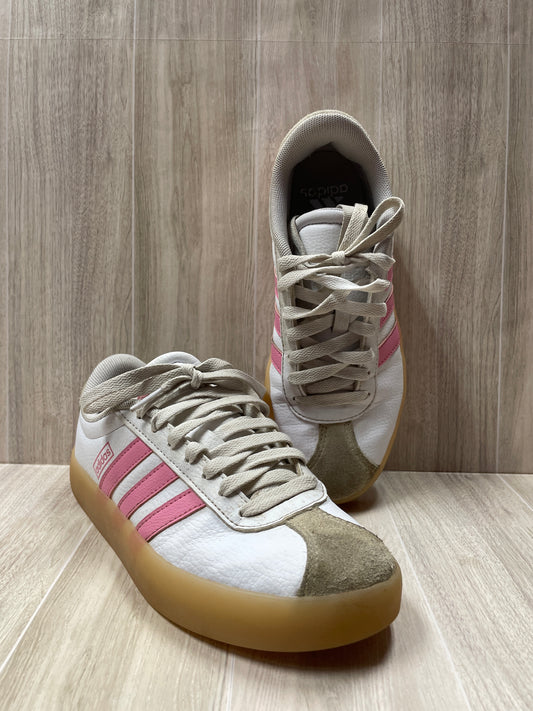 Womens 6 White/Pink Adidas Sneaker