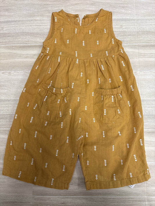 12/18 Mustard Arrow Wide Leg Jumpsuit