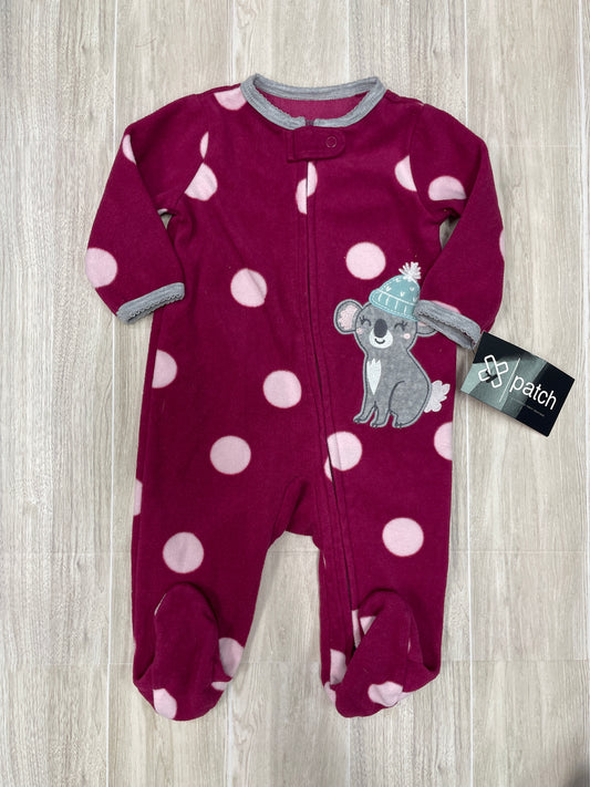 3m Pink Polka Dot Koala Footed Pajama