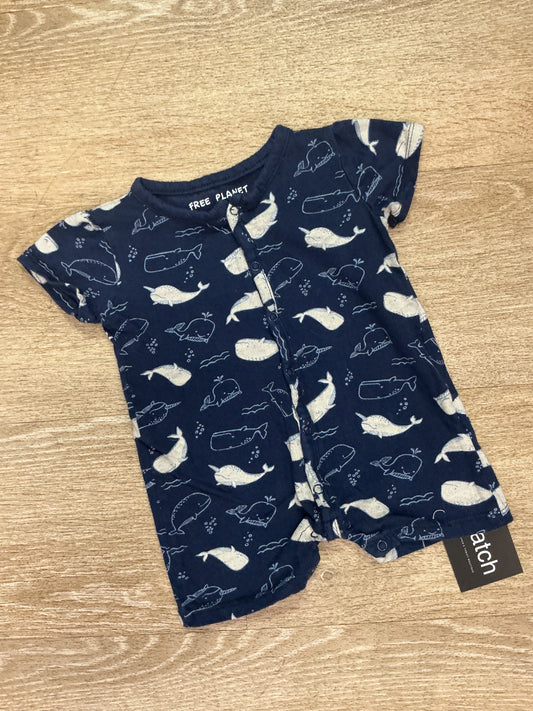 18m Free Planet Whale Shortie Romper