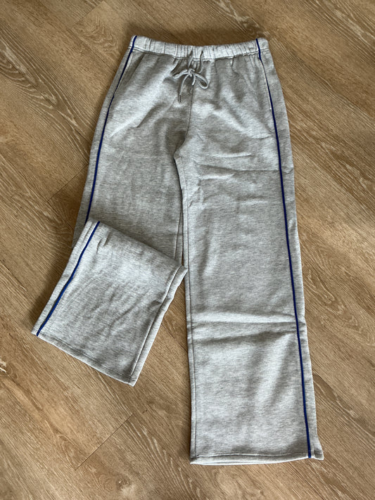 Womens Sweatpant With Line Detail Gray/Navy