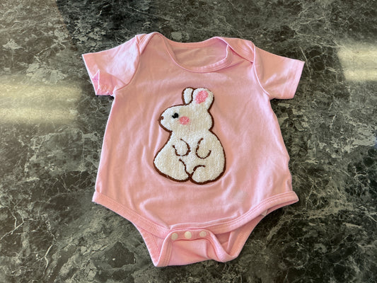 6-9m Pink Bunny Patch Onesie