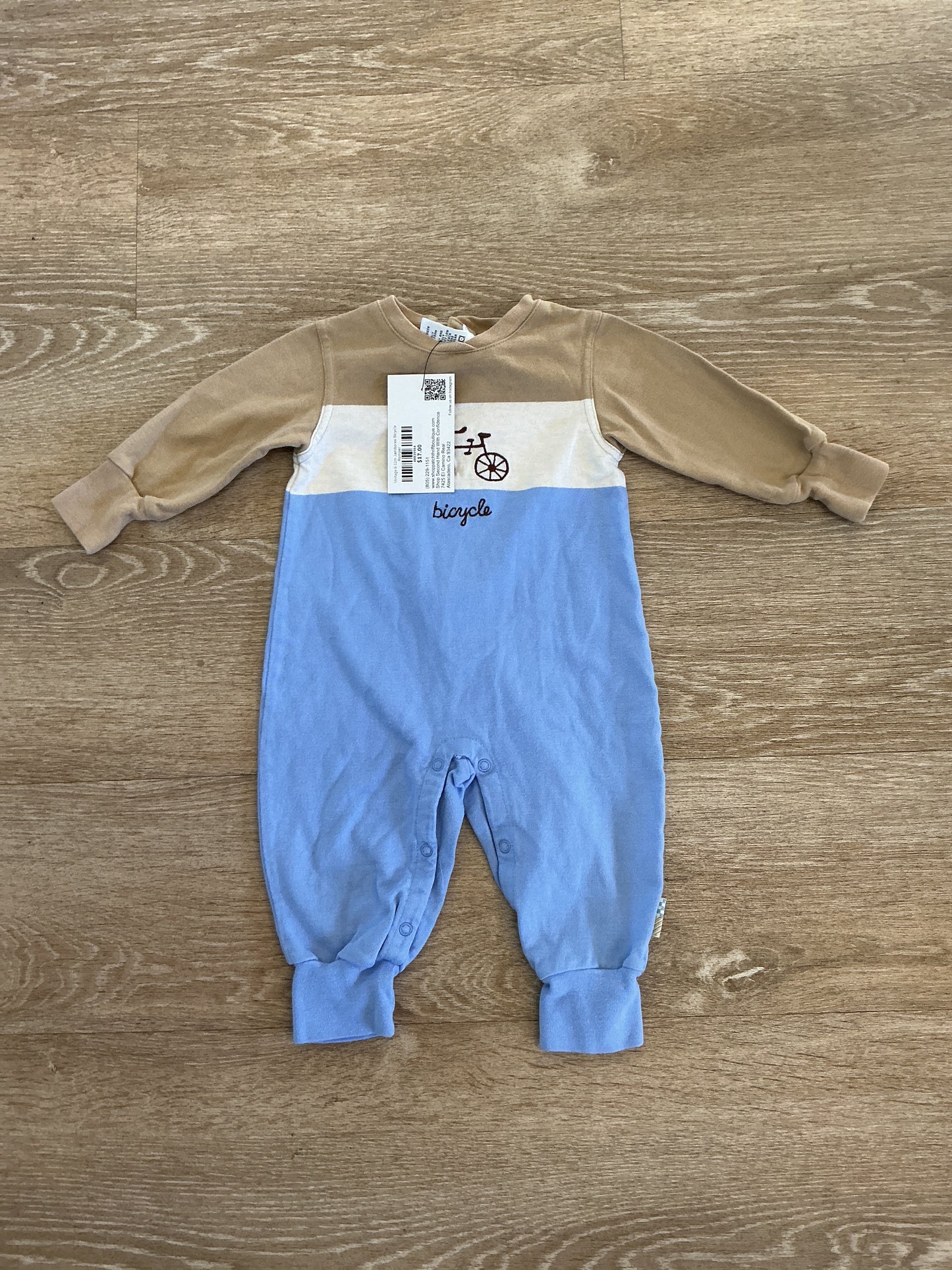 Vintage 6-12m Jamboree Bicycle Romper