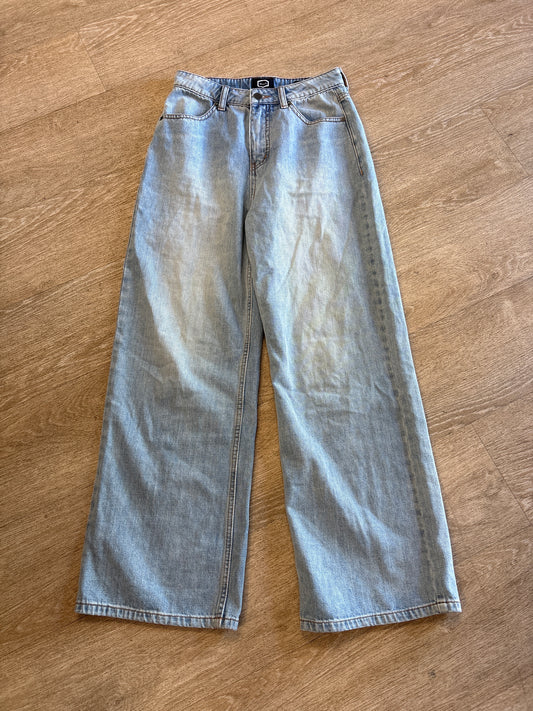 Womens 26 RVCA Coco Light Wash Wide Leg Denim
