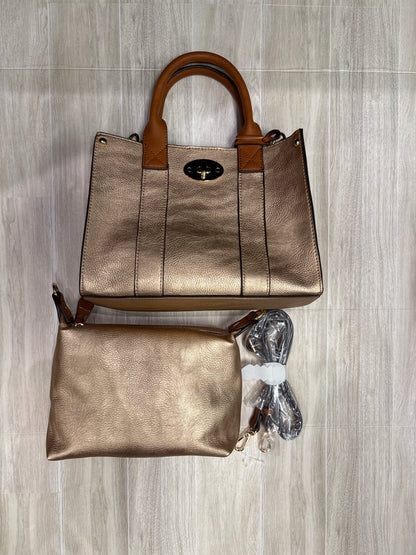 NWOT Rose Gold Purse with Insert Clutch