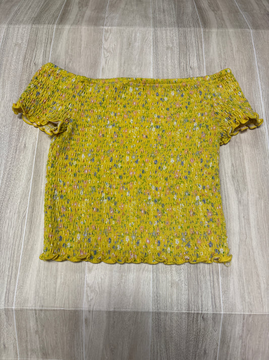 6 Yellow Cinched Floral Blouse