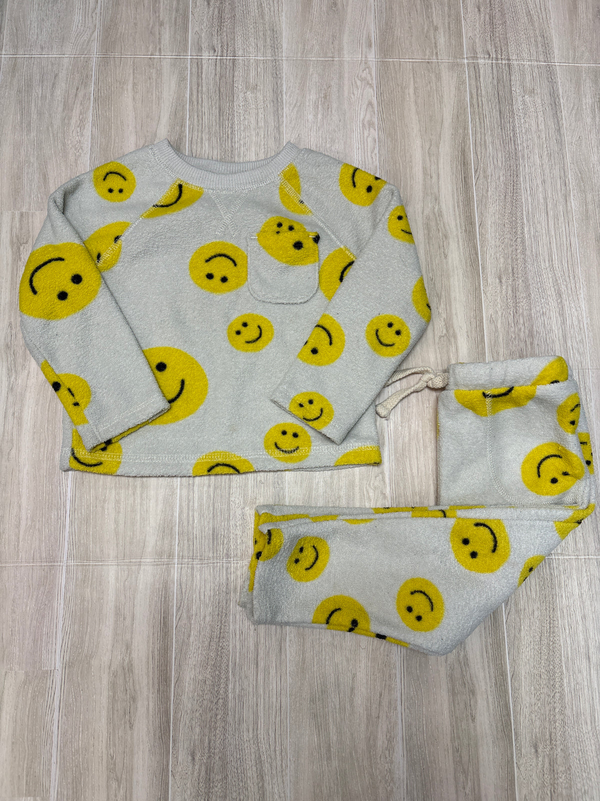 12-18m Cream Terry Multi Smiley 2 Piece Set
