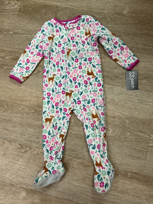 2T Fleece Floral Pajama