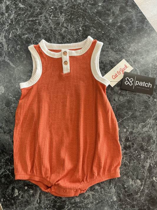 NWT 18m Ribbed Button Tank - Orange