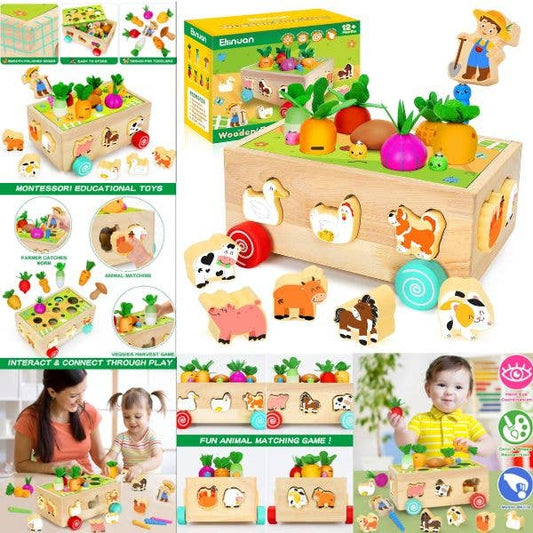 Wooden Farm Set - STEM Learning - 25PC Wooden 