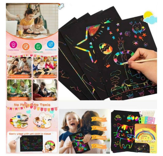 Scratch Magic Rainbow Kits-50 Pads With Accessories