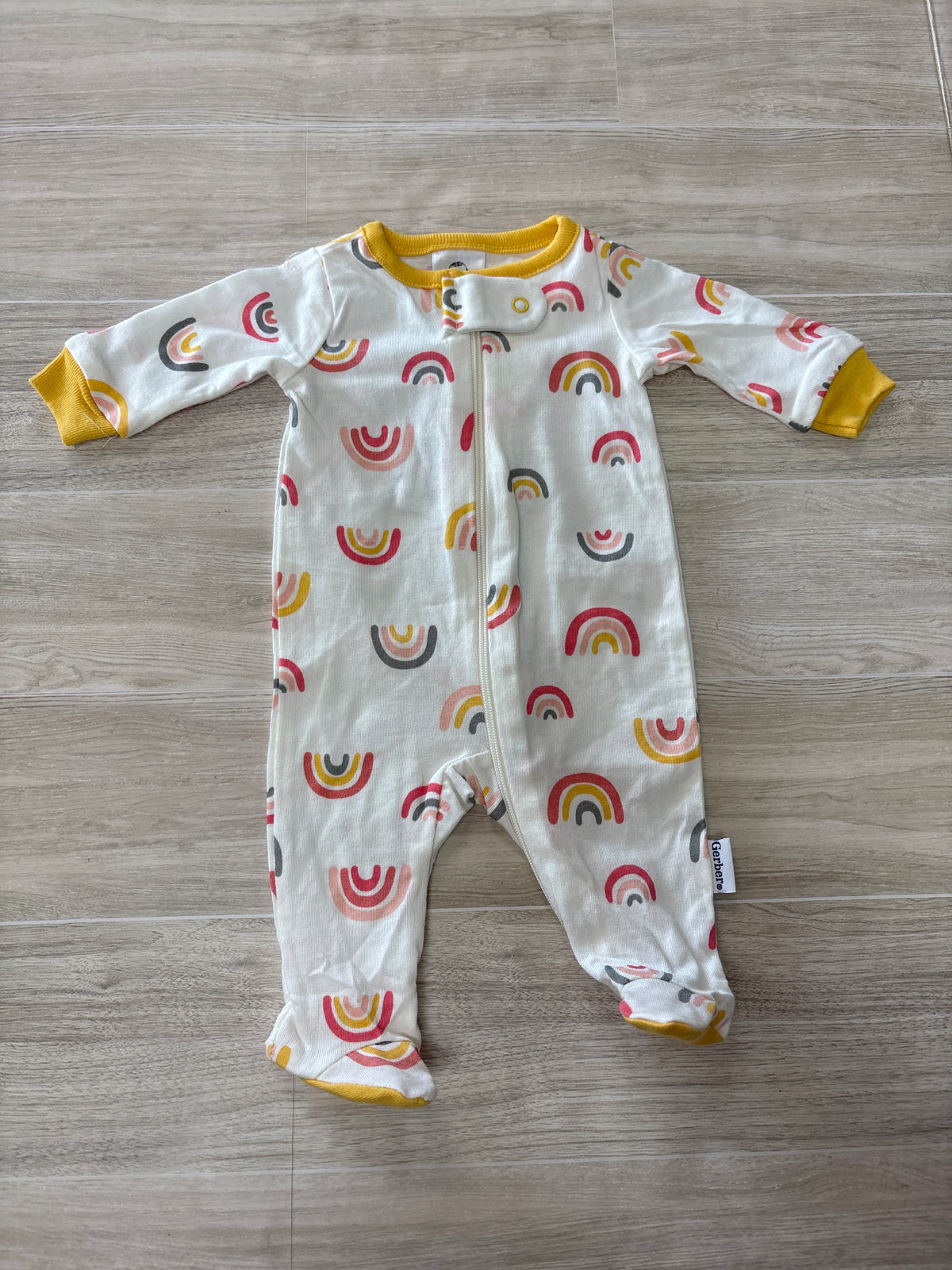 Preemie White Rainbows Pajama