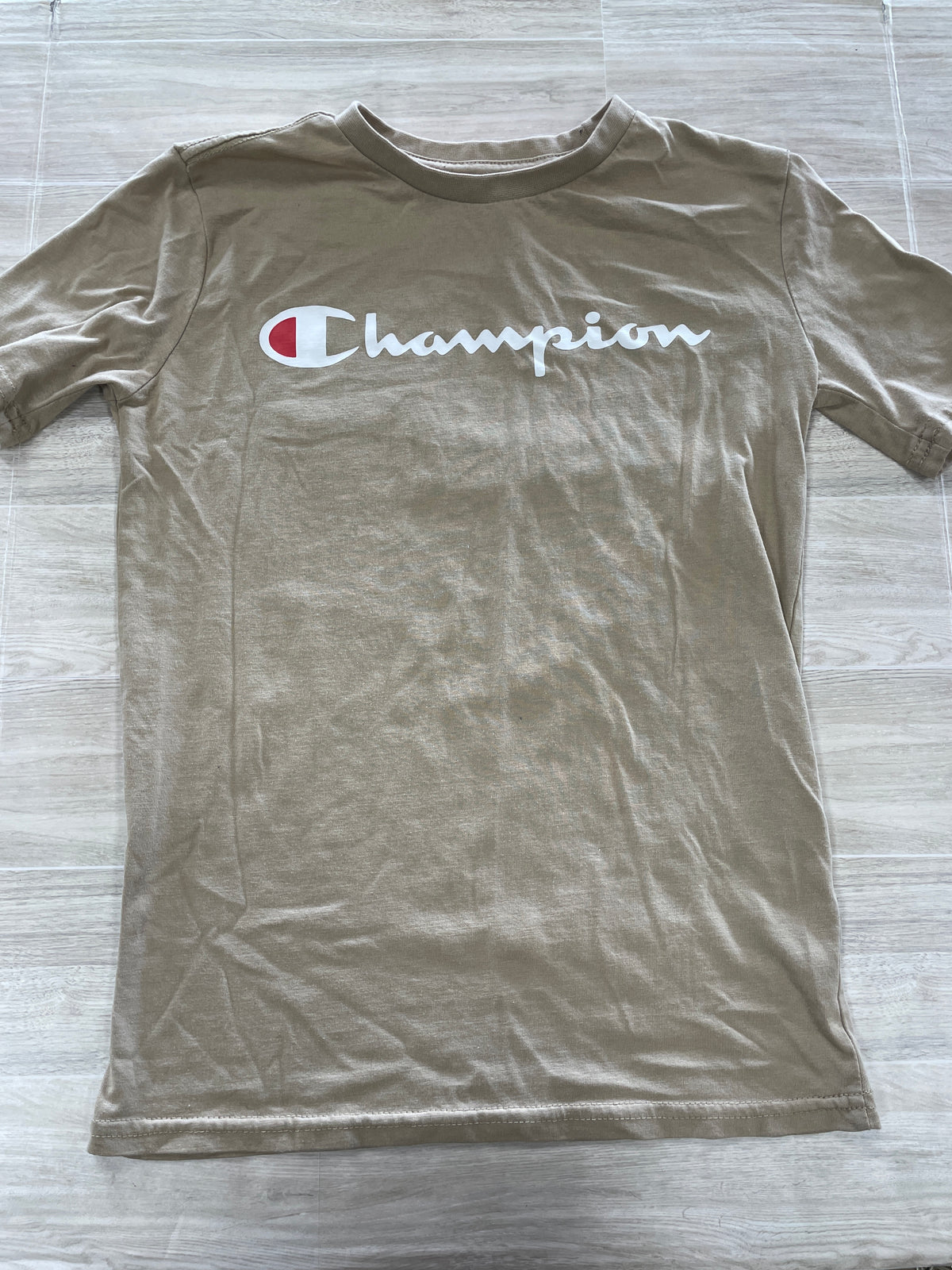 8 Tan Champion Graphic Tee