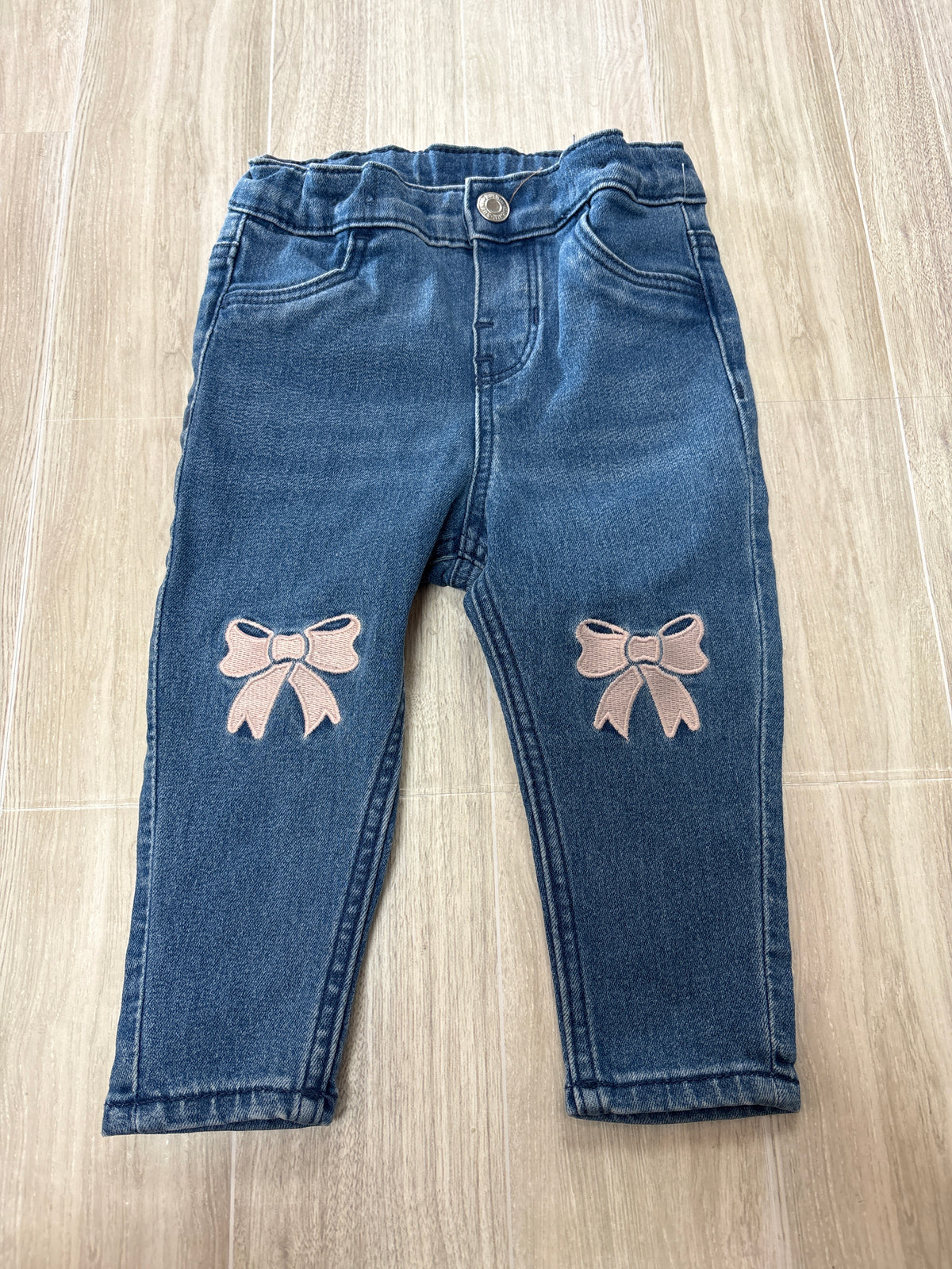 9m Medium Wash Pink Bow Denim
