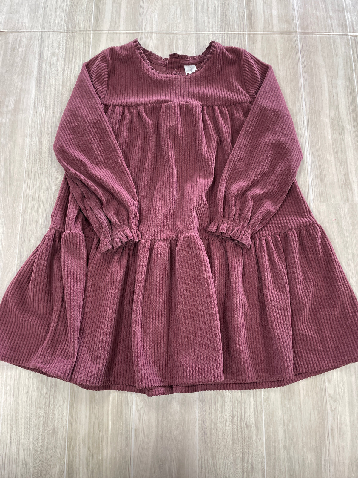4T Berry Ribbed Long Sleeve Dress