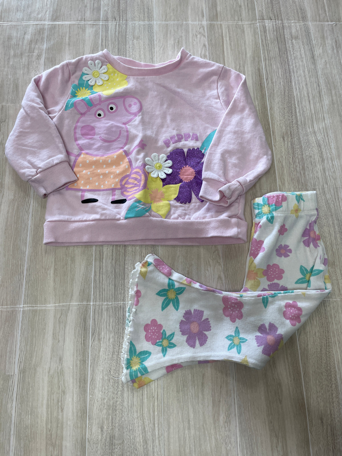 12-18m Peppa Crewneck + Printed Flares