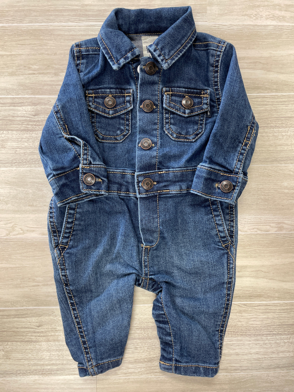 3m Baby B'Gosh Denim Long Sleeve Jumpsuit