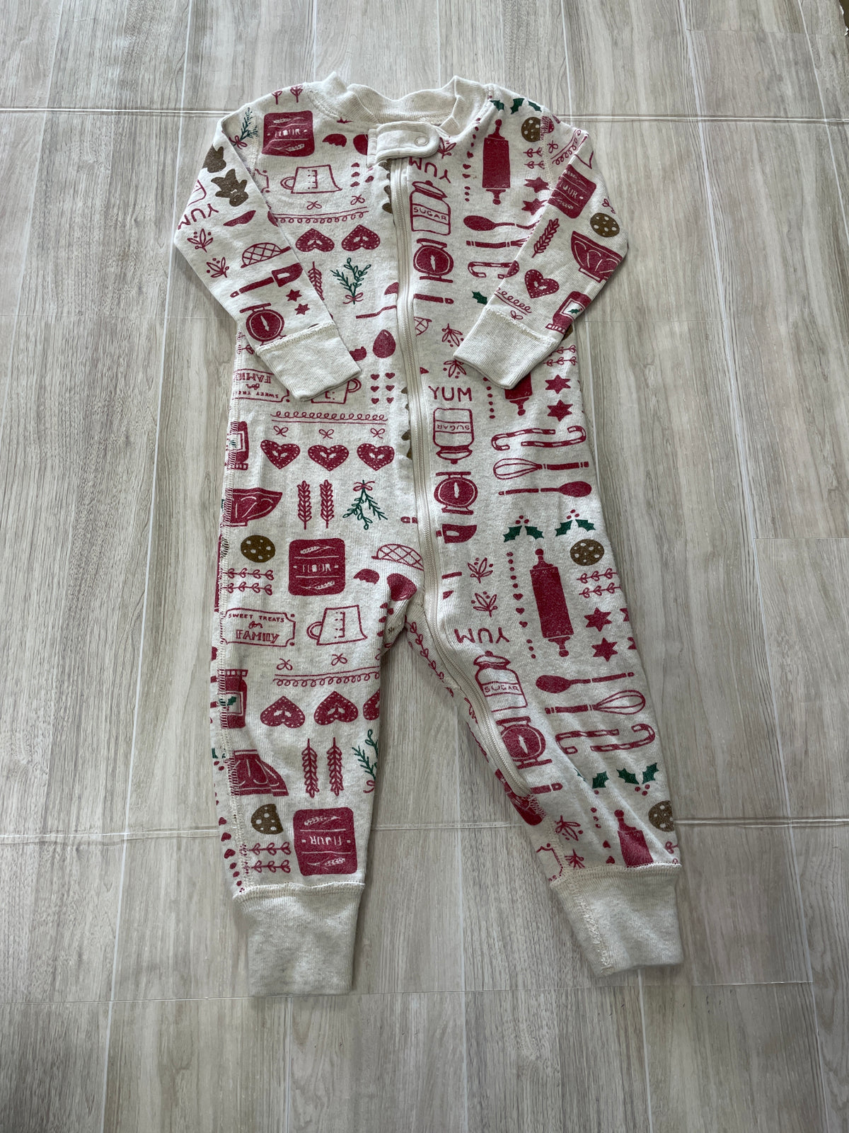 12-18m Hanna Anderson Cream Holiday Baking Pajama