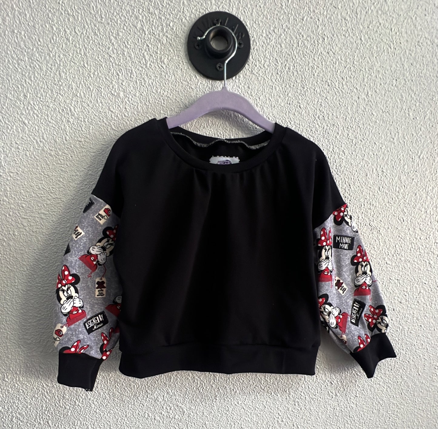 QK 2T Black Minnie Sleeve Long Sleeve Dolman