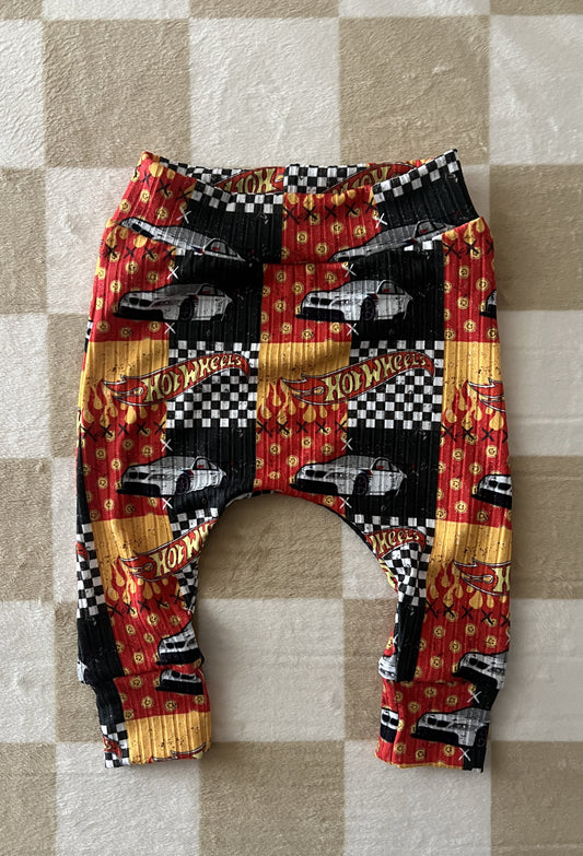 QK 6-9M Primary Hot Wheel Harem Pants