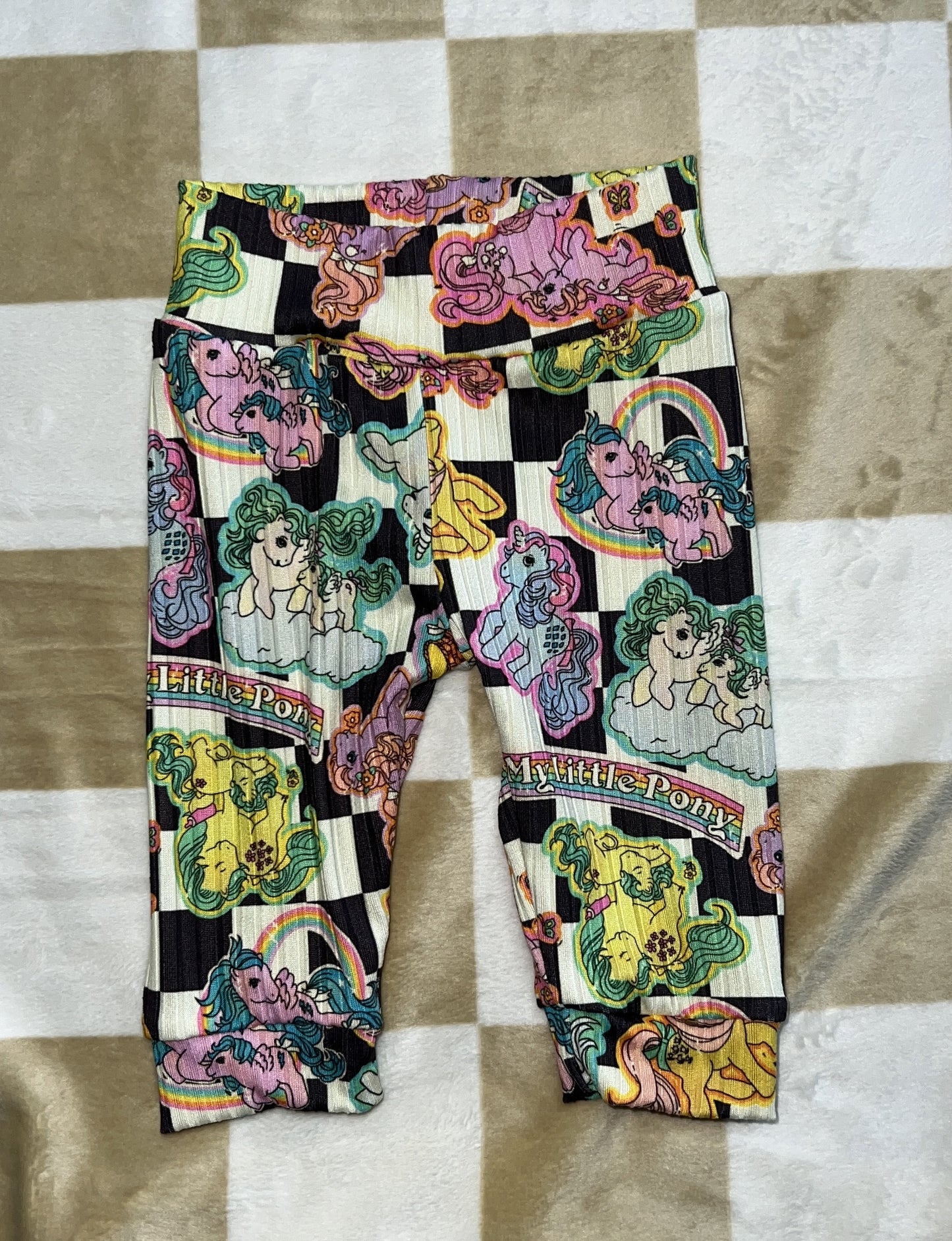 QK 0-3M Retro Ponies Lounge Pants