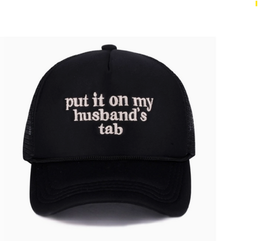 Womens Trucker Hat  - Husbands Tab - Black